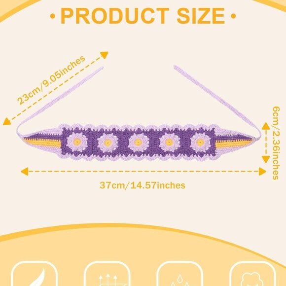 Hippie Hair Bandanas Cotton Headbands for Women Girls Adjustable Boho Floral - Picture 2 of 7